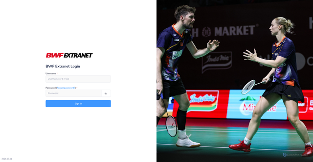 Security scan screenshot of https://extranet.bwf.sport
