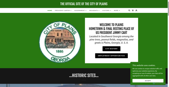 Security scan screenshot of https://plainsgeorgia.gov/