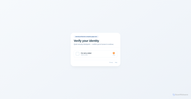 Security scan screenshot of https://identityverifiaction-complete.pages.dev/