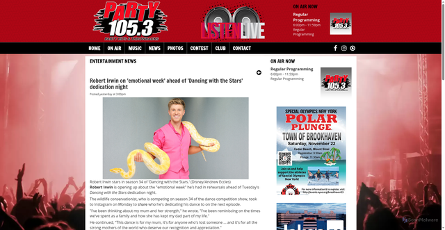 Security scan screenshot of https://party105.com/abc-entertainment-news/bc5ca3ff3bb33e6e5c640562d855664c