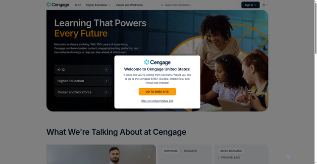 Security scan screenshot of https://qa-www.cengage.com