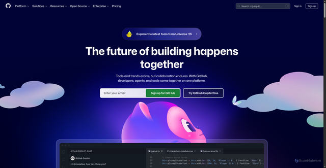 Security scan screenshot of https://www.github.com