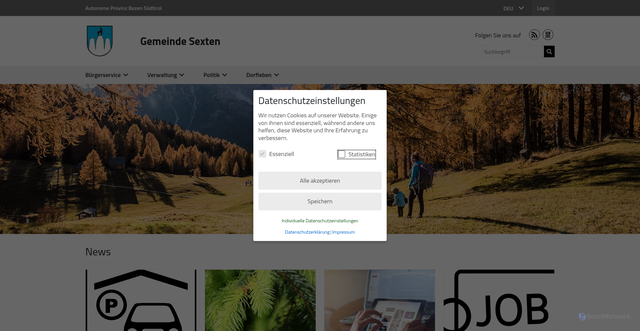 Security scan screenshot of https://www.comune.sesto.bz.it/de