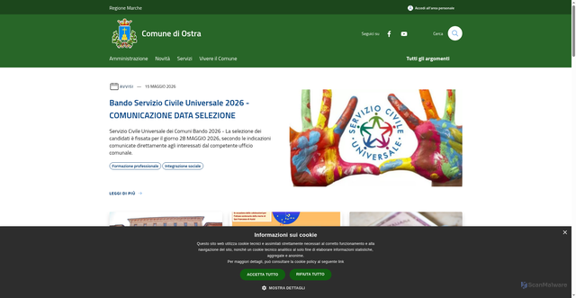Security scan screenshot of https://www.comune.ostra.an.it