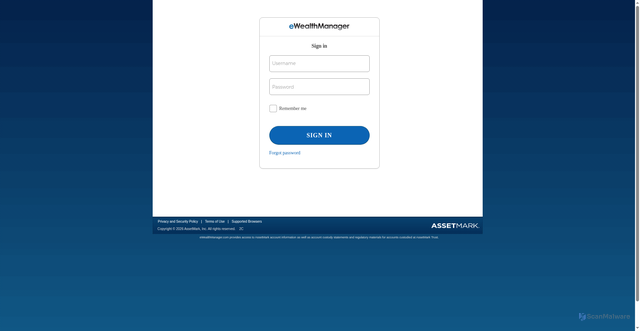 Security scan screenshot of https://www.ewealthmanager.com