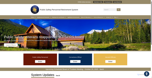 Security scan screenshot of https://www.psprs.com/