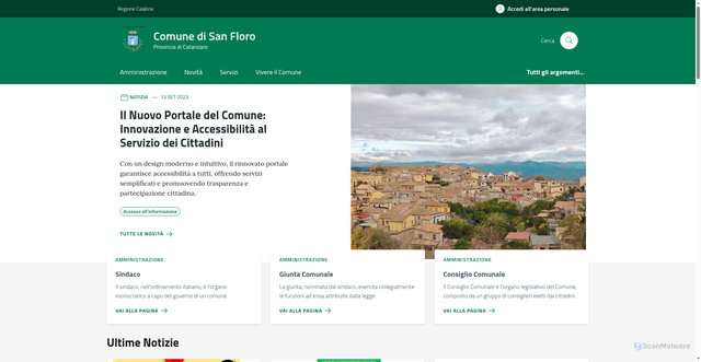 Security scan screenshot of https://comune.sanfloro.cz.it/