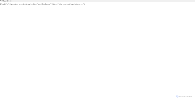 Security scan screenshot of https://data-sync.lucid.app