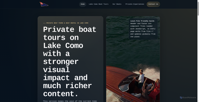 Security scan screenshot of https://comoboatrental-zml1775z2t.edgeone.app/