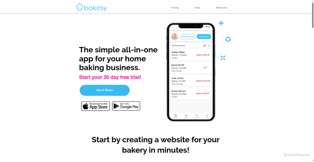 Security scan screenshot of https://bakesy.app
