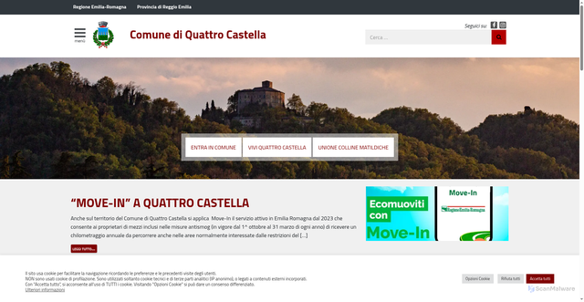 Security scan screenshot of https://www.comune.quattro-castella.re.it/