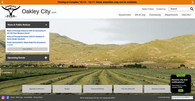 Security scan screenshot of https://www.oakleyut.gov/