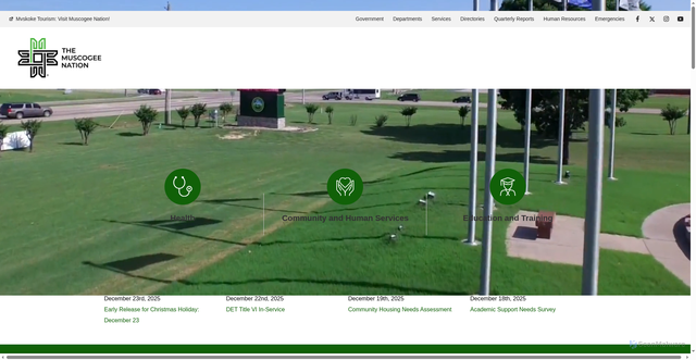 Security scan screenshot of https://www.muscogeenation.com/
