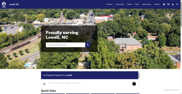 Security scan screenshot of https://lowellnc.gov/