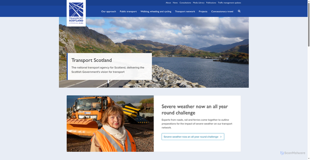 Security scan screenshot of https://www.transport.gov.scot/