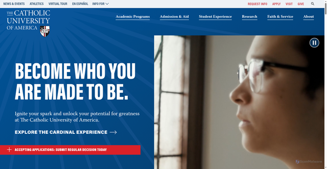Security scan screenshot of https://catholic.edu