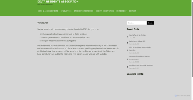 Security scan screenshot of https://delta-residents-association.ca