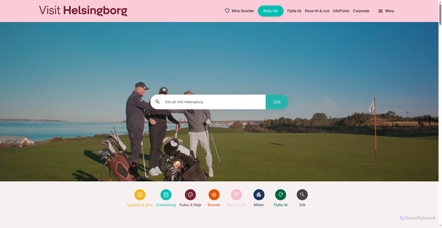 Security scan screenshot of https://visithelsingborg.se