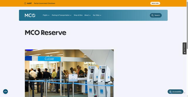 Security scan screenshot of https://www.flymco.com/airport-info/mco-reserve/