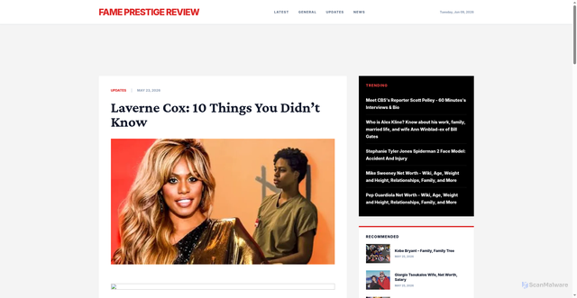 Security scan screenshot of https://t.mlga.ek.gov.ng/laverne-cox-10-things-you-didn-t-know.html