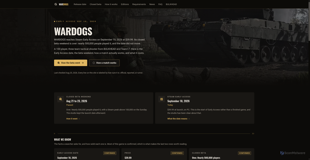Security scan screenshot of https://wardogs.gamesref.com/