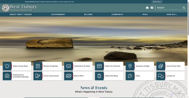 Security scan screenshot of https://westtisbury-ma.gov/