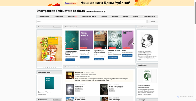 Security scan screenshot of https://bookz.ru