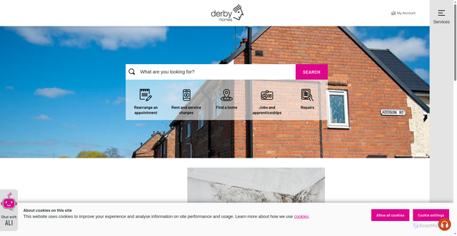 Security scan screenshot of https://www.derbyhomes.org/