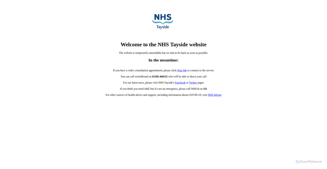 Security scan screenshot of https://www.nhstayside.scot.nhs.uk/index.htm