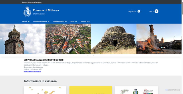 Security scan screenshot of https://www.comune.ghilarza.or.it/