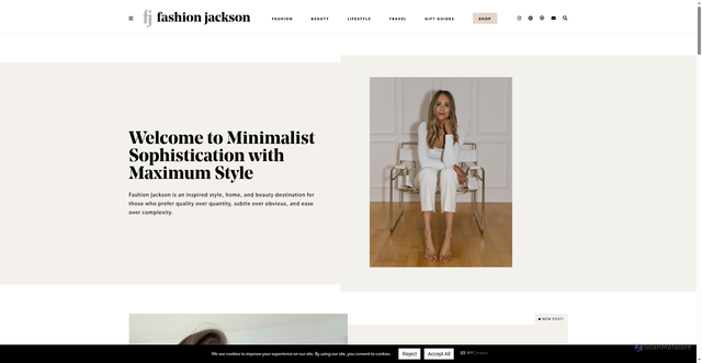 Security scan screenshot of https://fashionjackson.com/