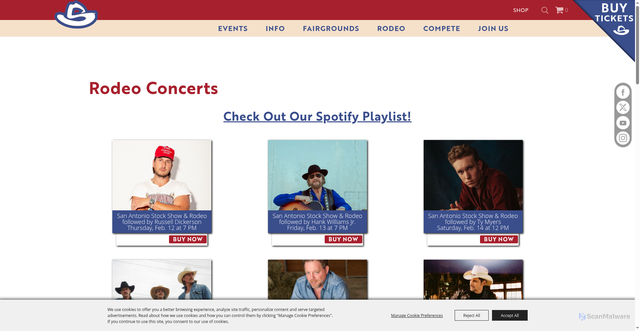 Security scan screenshot of https://www.sarodeo.com/p/rodeo/rodeoconcerts