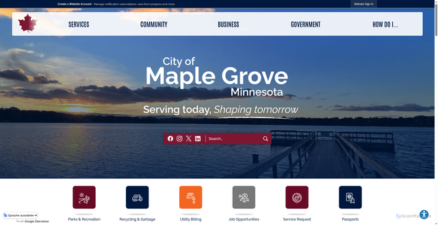 Security scan screenshot of https://maplegrovemn.gov/