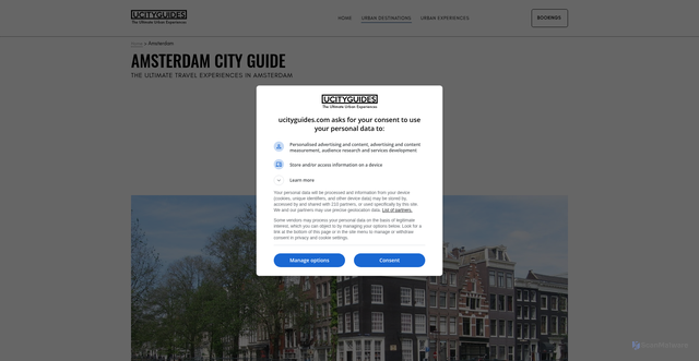 Security scan screenshot of https://www.ucityguides.com/amsterdam/