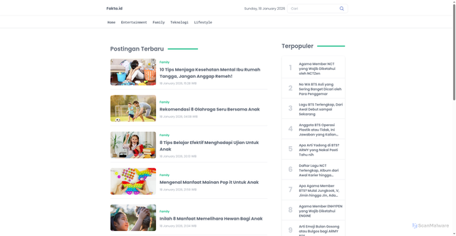 Security scan screenshot of https://fakta.id