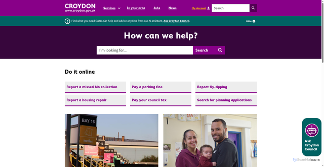Security scan screenshot of http://www.croydon.gov.uk