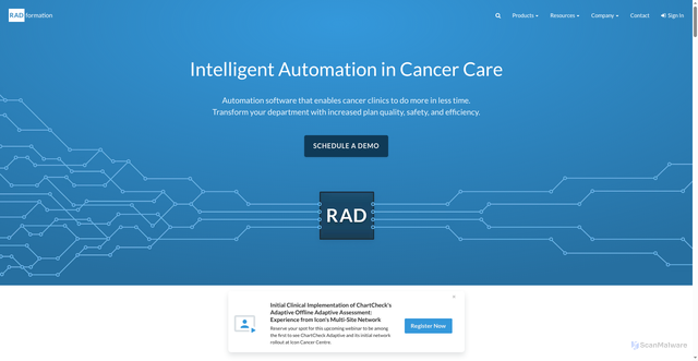 Security scan screenshot of https://radformation.com