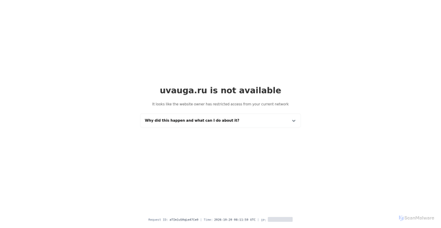 Security scan screenshot of https://uvauga.ru