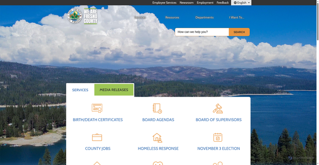 Security scan screenshot of https://www.fresnocountyca.gov