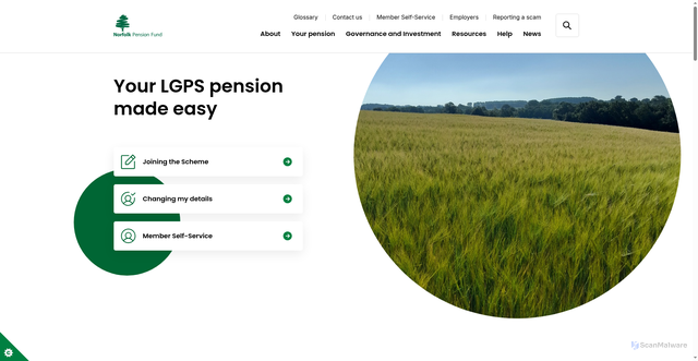 Security scan screenshot of https://www.norfolkpensionfund.org