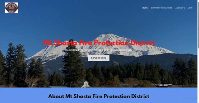 Security scan screenshot of https://mtshastafiredistrict.gov/