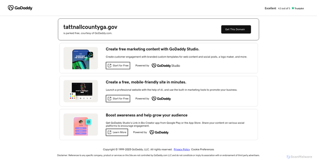 Security scan screenshot of https://tattnallcountyga.gov/