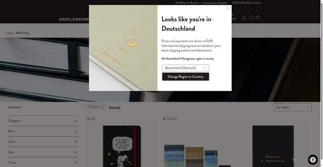 Security scan screenshot of https://www.moleskine.com/en-us/black-friday-nam/
