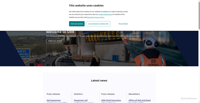 Security scan screenshot of https://www.orr.gov.uk/