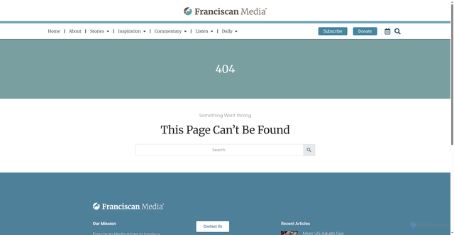 Security scan screenshot of https://www.franciscanmedia.org/st-anthony-messenger/brett-baiers-tale-of-faith-and-healing/