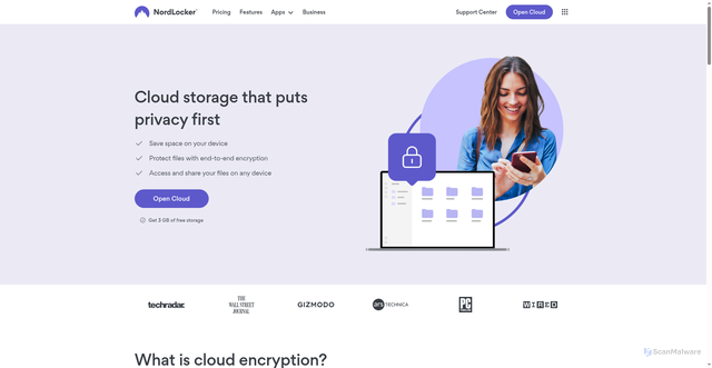 Security scan screenshot of https://nordlocker.com