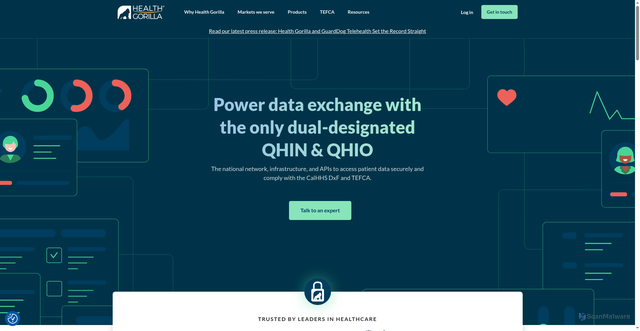 Security scan screenshot of https://healthgorilla.com