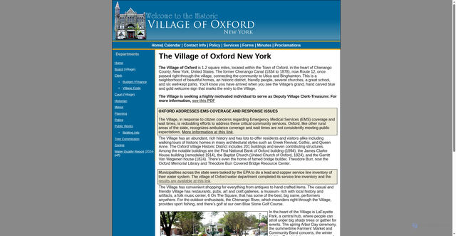 Security scan screenshot of https://www.villageofoxfordny.gov/
