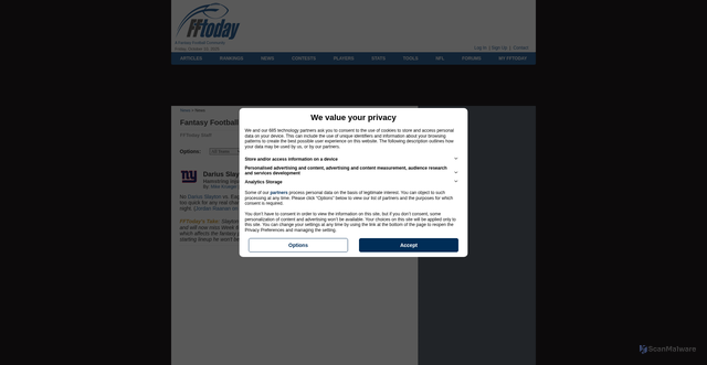 Security scan screenshot of https://fftoday.com/news/index.php?Item=16633