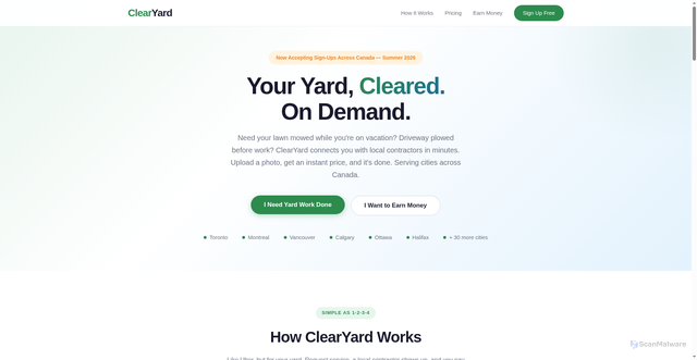 Security scan screenshot of https://clearyard-v2.pages.dev/
